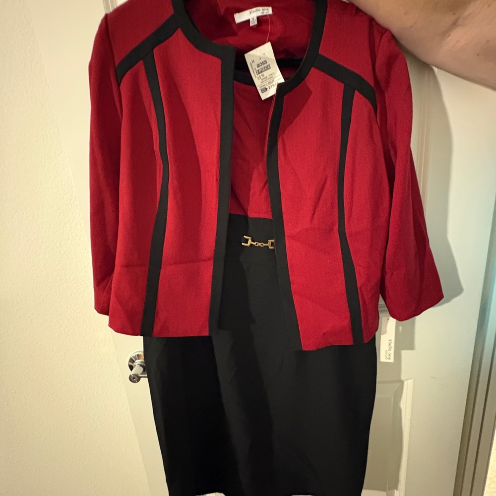 Studio One Red and Black Dress and Jacket